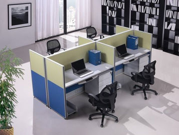 Zarif Ahşap Ofis Bölme Duvarlar 6 Personel Ofis İş İstasyonu Masası