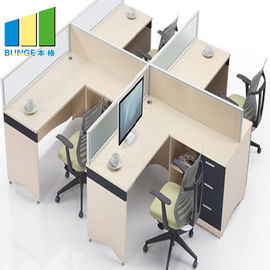 Melamin Finish Board Çalışanlar İş İstasyonu Ofis Mobilyaları L Şekilli 5 Yıl Garanti