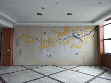 Çöken Peyzaj Resim Deri Ahşap Hareketli Bölme Duvarları İçin Otel