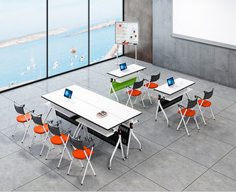 Ahşap Rolling Katlanır Konferans Salonu Masaları / Okul Ofis Mobilyaları