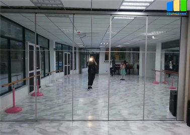 Spor Salonu Dans Odası İçin Ayna Yüzeyi Ses Geçirmez Hareketli Panel Katlanır Bölme Duvar