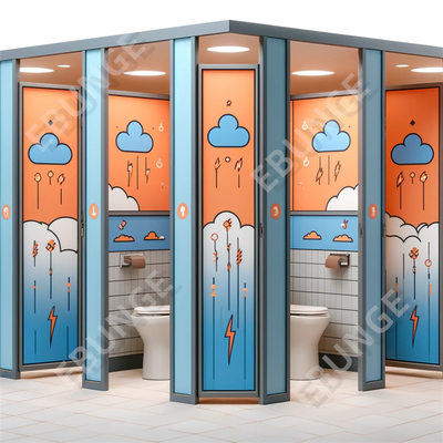 Yere monte edilmiş Anti Graffiti Basınçlı Laminat Sarmal Banyo Bölgesi