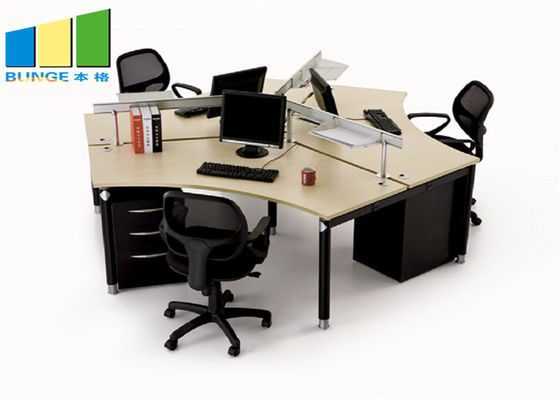 Ticari 4 Koltuk Kabini Masası Modern Masa Modüler Ofis İş İstasyonu Dolabı Ofis Mobilyaları