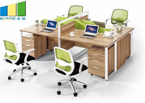 Ticari 4 Koltuk Kabini Masası Modern Masa Modüler Ofis İş İstasyonu Dolabı Ofis Mobilyaları