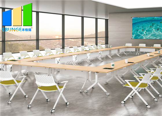 Konferans Odası İstiflenebilir Katlanır Toplantı Masaları Ofis Hareketli Eğitim Masaları